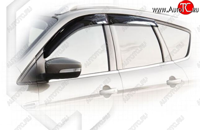 2 099 р. Дефлектора окон CA-Plastiс Ford Kuga 2 дорестайлинг (2013-2016) (Classic полупрозрачный, Без хром.молдинга)  с доставкой в г. Воронеж