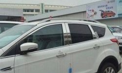 13 299 р. Накладки на окна и стойки дверей СТ Ford Kuga 2 дорестайлинг (2013-2016) (Неокрашенные)  с доставкой в г. Воронеж. Увеличить фотографию 3