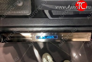 5 949 р. Накладки на порожки автомобиля СТ v2 Ford Kuga 2 дорестайлинг (2013-2016)  с доставкой в г. Воронеж