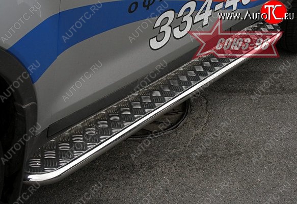 14 174 р. Защита порогов с листом дорестайлинг Souz-96 (d42). Ford Kuga 1 (2008-2013)  с доставкой в г. Воронеж