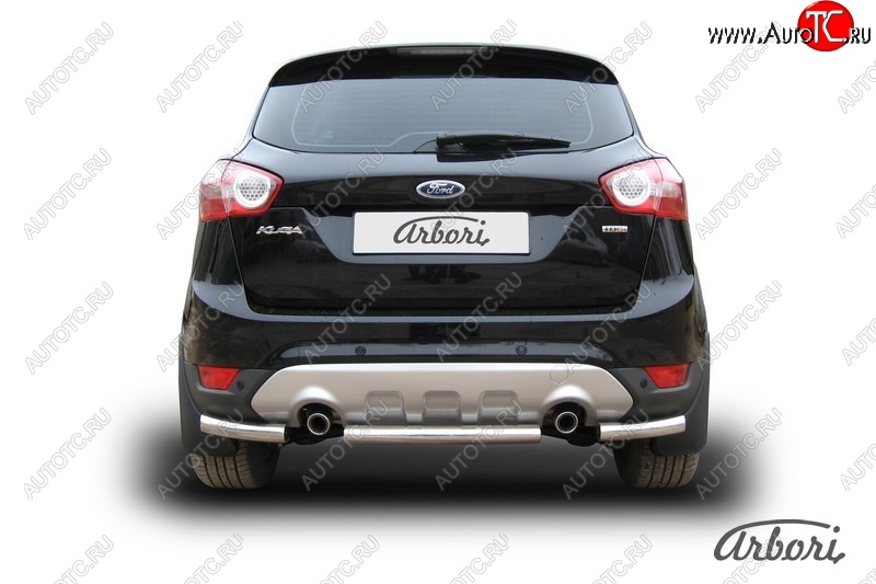 6 389 р. Защита заднего бампера Arbori (нержавейка, 1 труба d57 mm). Ford Kuga 1 (2008-2013)  с доставкой в г. Воронеж