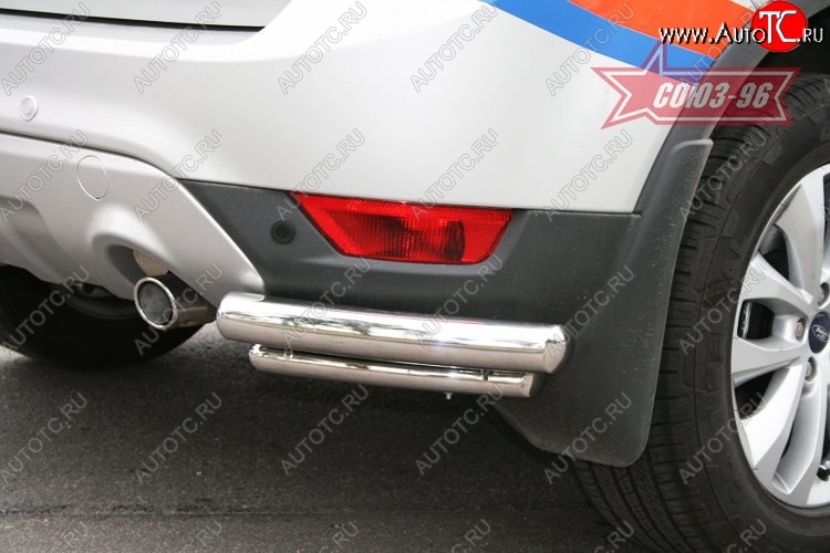 10 574 р. Защита заднего бампера Souz-96 (d42-60)  Ford Kuga  1 (2008-2013)  с доставкой в г. Воронеж