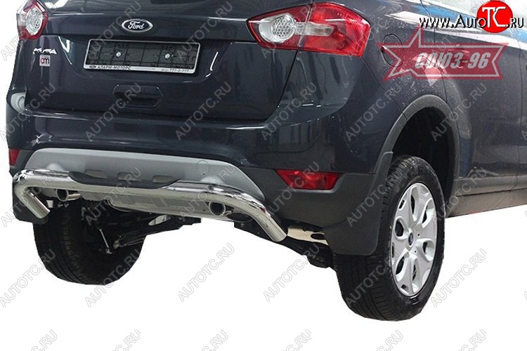 16 649 р. Защита заднего бампера с проступью Souz-96 (d76)  Ford Kuga  1 (2008-2013)  с доставкой в г. Воронеж