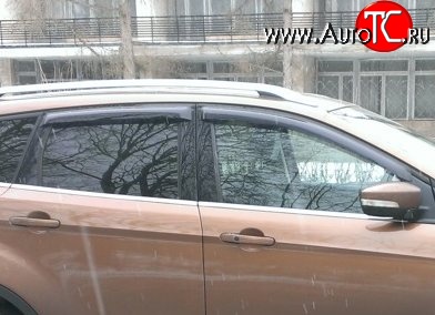 999 р. Комплект дефлекторов окон (ветровиков) 4 шт. Russtal Ford Kuga 2 дорестайлинг (2013-2016)  с доставкой в г. Воронеж
