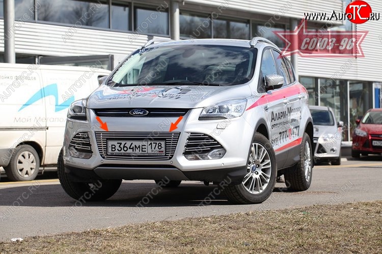 6 209 р. Декоративный элемент воздухозаборника Souz-96 (d10)  Ford Kuga  2 (2013-2016) дорестайлинг  с доставкой в г. Воронеж