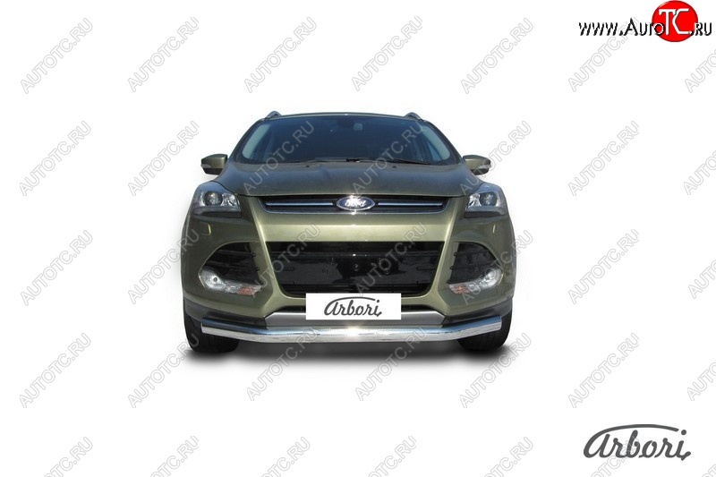 13 319 р. Защита переднего бампера Arbori (нержавейка, 1 труба d76 mm) Ford Kuga 2 дорестайлинг (2013-2016)  с доставкой в г. Воронеж