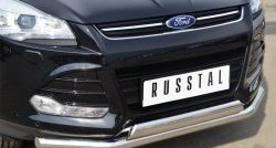 13 999 р. Защита переднего бампера (2 трубыØ75х42 и 63 мм, нержавейка) Russtal Ford Kuga 2 дорестайлинг (2013-2016)  с доставкой в г. Воронеж. Увеличить фотографию 2