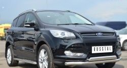 13 999 р. Защита переднего бампера (2 трубыØ75х42 и 63 мм, нержавейка) Russtal Ford Kuga 2 дорестайлинг (2013-2016)  с доставкой в г. Воронеж. Увеличить фотографию 3
