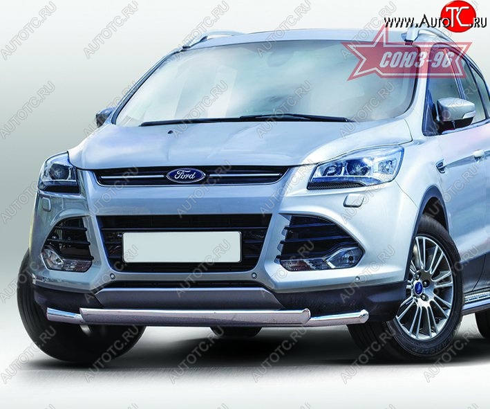 20 339 р. Защита переднего бампера двойная Souz-96 (d60/75х42).  Ford Kuga  2 (2013-2016) дорестайлинг  с доставкой в г. Воронеж
