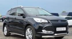 69 999 р. Защита порогов из круглой трубы диаметром 63 мм Russtal Ford Kuga 2 дорестайлинг (2013-2016) (Защита порогов с со скосами на торцах (вариант 1))  с доставкой в г. Воронеж. Увеличить фотографию 2