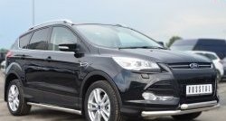 69 999 р. Защита порогов из круглой трубы диаметром 63 мм Russtal Ford Kuga 2 дорестайлинг (2013-2016) (Защита порогов с со скосами на торцах (вариант 1))  с доставкой в г. Воронеж. Увеличить фотографию 12