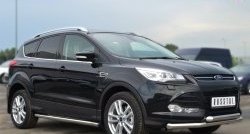 69 999 р. Защита порогов из круглой трубы диаметром 63 мм Russtal Ford Kuga 2 дорестайлинг (2013-2016) (Защита порогов с со скосами на торцах (вариант 1))  с доставкой в г. Воронеж. Увеличить фотографию 7