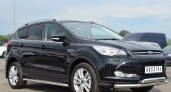 24 649 р. Широкая защита порогов SLITKOFF  Ford Kuga  2 (2013-2016) дорестайлинг  с доставкой в г. Воронеж. Увеличить фотографию 3