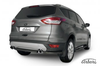 Защита заднего бампера Arbori (черная, 1 труба d57 mm). Ford Kuga 2 дорестайлинг (2013-2016)