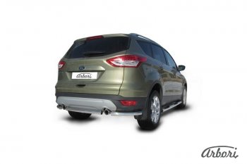 6 389 р. Защита заднего бампера Arbori (нержавейка, 1 труба d57 mm). Ford Kuga 2 дорестайлинг (2013-2016)  с доставкой в г. Воронеж. Увеличить фотографию 2