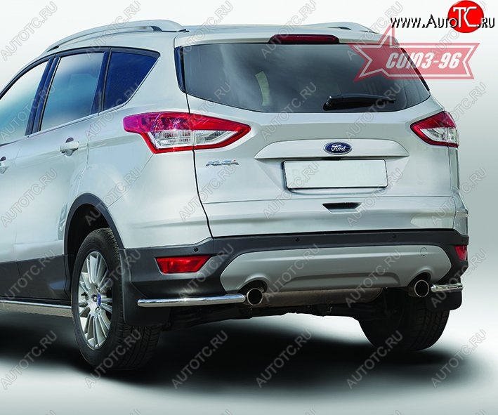 7 604 р. Защита заднего бампера из боковых уголков Souz-96 (d42) Ford Kuga 2 дорестайлинг (2013-2016)  с доставкой в г. Воронеж