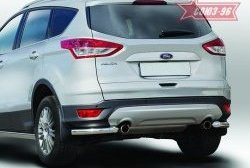 8 189 р. Защита заднего бампера из боковых уголков Souz-96 (d60)  Ford Kuga  2 (2013-2016) дорестайлинг  с доставкой в г. Воронеж. Увеличить фотографию 1