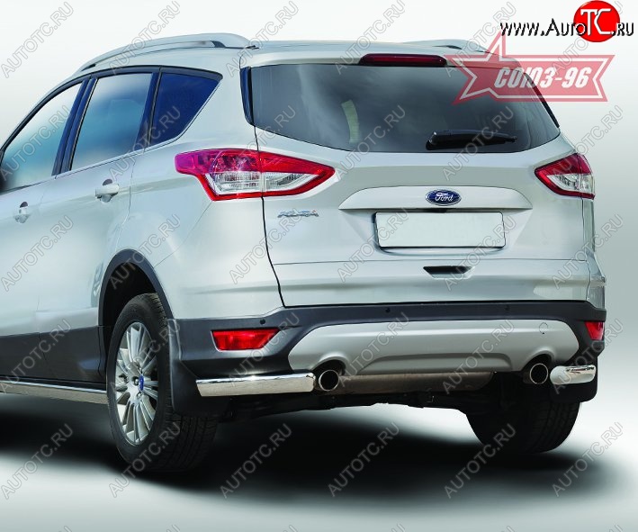 10 799 р. Защита заднего бампера из боковых уголков Souz-96 (d76х42) Ford Kuga 2 дорестайлинг (2013-2016)  с доставкой в г. Воронеж