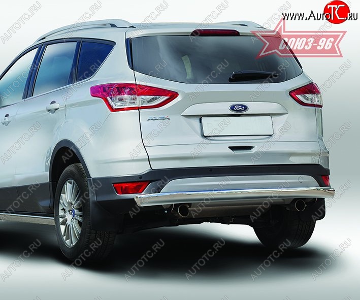 15 614 р. Защита заднего бампера из овальной трубы Souz-96 Long (в 75х42)  Ford Kuga  2 (2013-2016) дорестайлинг  с доставкой в г. Воронеж