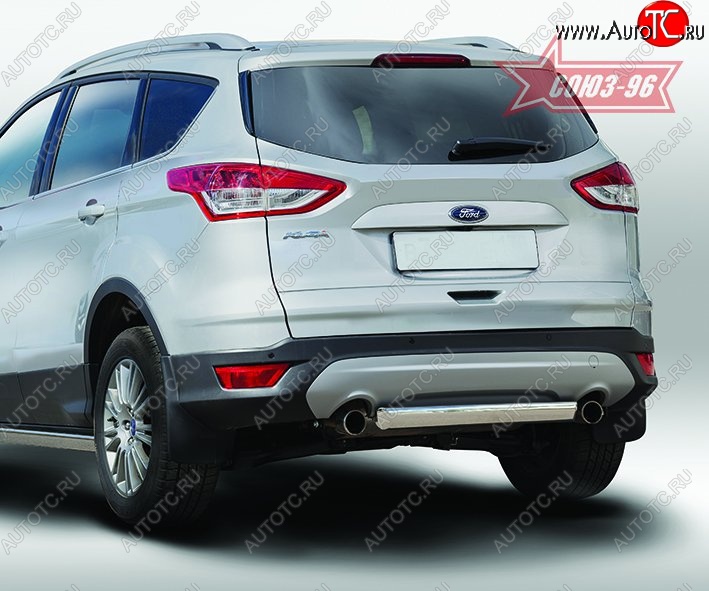 14 264 р. Защита заднего бампера из овальной трубы Souz-96 (в 75х42) Ford Kuga 2 дорестайлинг (2013-2016)  с доставкой в г. Воронеж
