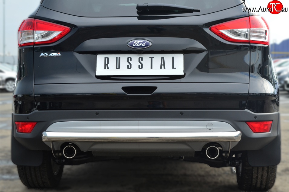 13 449 р. Одинарная защита заднего бампера из трубы диаметром 63 мм SLITKOFF Ford Kuga 2 дорестайлинг (2013-2016)  с доставкой в г. Воронеж