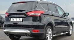 13 949 р. Одинарная защита заднего бампера из трубы диаметром 76 мм SLITKOFF Ford Kuga 2 дорестайлинг (2013-2016)  с доставкой в г. Воронеж. Увеличить фотографию 3