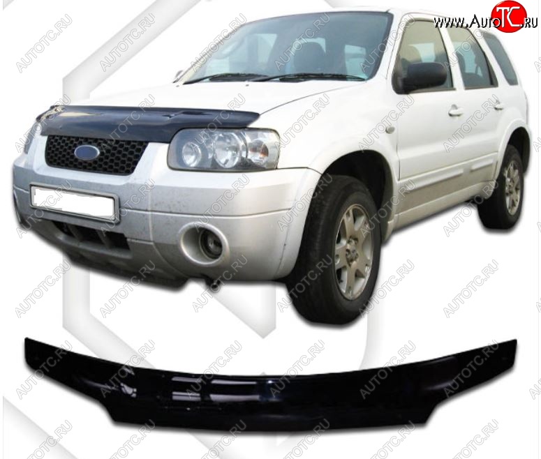 2 079 р. Дефлектор капота CA-Plastic  Ford Maverick  TM1 (2000-2004) дорестайлинг, 5 дв. (Classic черный, Без надписи)  с доставкой в г. Воронеж