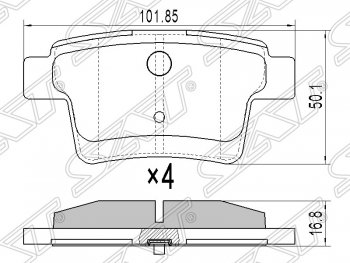 869 р. Колодки тормозные задние SAT Ford Mondeo Mk3,B4Y дорестайлинг, седан (2000-2003)  с доставкой в г. Воронеж. Увеличить фотографию 1