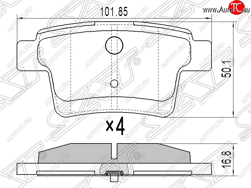 879 р. Колодки тормозные задние SAT  Ford Mondeo (2000-2007), Ford Ranger ( DoubleCab,  RapCab) (2011-2021), Jaguar X-type  X400 (2001-2009)  с доставкой в г. Воронеж