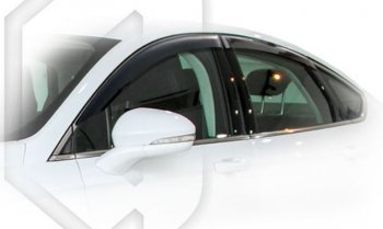 Дефлектора окон CA-Plastiс Ford Mondeo MK5 CD391 дорестайлинг седан (2014-2018) (Classic полупрозрачный, Без хром.молдинга)