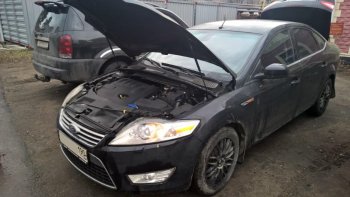 2 149 р. Упоры капота Russtal  Ford Mondeo (2007-2014) Mk4,BD дорестайлинг, седан, Mk4,DG дорестайлинг, универсал, Mk4,BD рестайлинг, седан, Mk4,DG рестайлинг, универсал  с доставкой в г. Воронеж. Увеличить фотографию 1