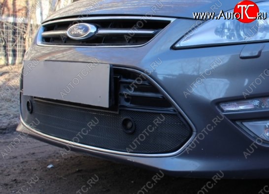 2 149 р. Защитная сетка на бампер (с парктрониками) Russtal (черная) Ford Mondeo Mk4,BD рестайлинг, седан (2010-2014)  с доставкой в г. Воронеж