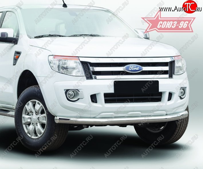 14 669 р. Защита переднего бампера одинарная Souz-96 (d76). Ford Ranger RapCab дорестайлинг (2011-2016)  с доставкой в г. Воронеж