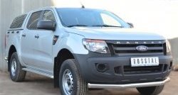 16 499 р. Одинарная защита переднего бампера диаметром 76 мм SLITKOFF Ford Ranger RapCab дорестайлинг (2011-2016)  с доставкой в г. Воронеж. Увеличить фотографию 4