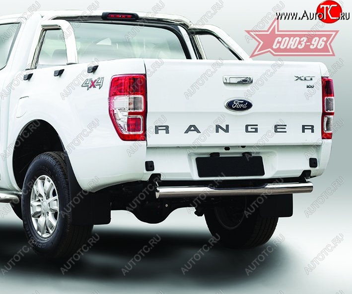 12 059 р. Защита заднего бампера с проступью Souz-96 (d76) Ford Ranger RapCab дорестайлинг (2011-2016)  с доставкой в г. Воронеж