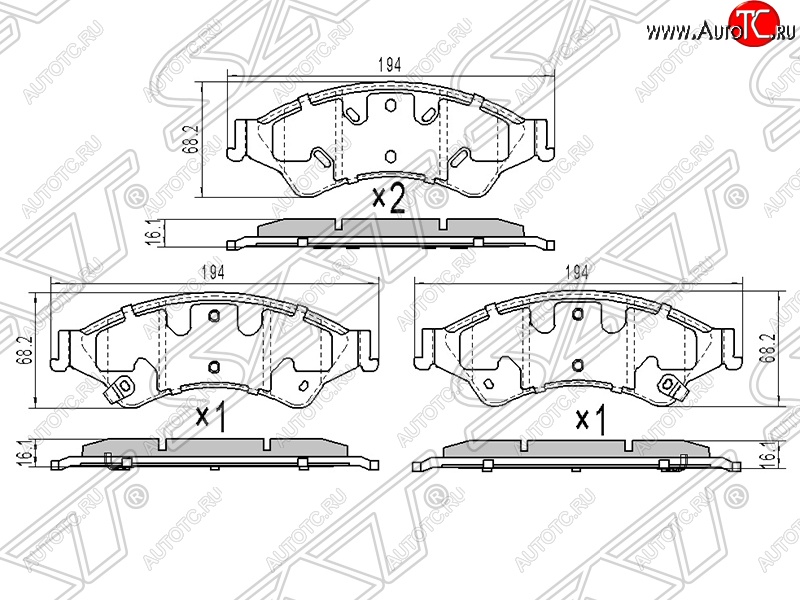 1 659 р. Колодки тормозные передние SAT  Ford Ranger ( DoubleCab,  RapCab) (2011-2021) дорестайлинг, рестайлинг  с доставкой в г. Воронеж