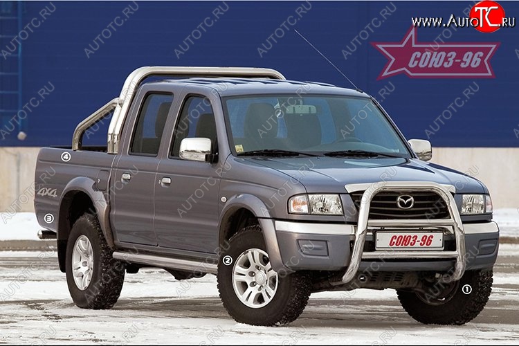16 064 р. Защита переднего бампера Souz-96 (d76) Ford Ranger дорестайлинг (2006-2009)  с доставкой в г. Воронеж