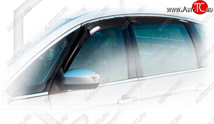 2 079 р. Дефлектора окон CA-Plastic Ford S-Max 1 рестайлинг (2010-2015) (Classic полупрозрачный)  с доставкой в г. Воронеж