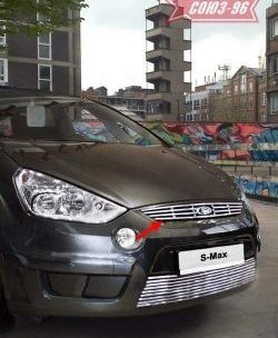 Декоративный элемент решетки радиатора Souz-96 (d10) Ford S-Max  1 (2006-2010) дорестайлинг