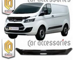 1 999 р. Дефлектор капота CA-Plastic  Ford Tourneo Custom (2012-2018) дорестайлинг (Classic черный, Без надписи)  с доставкой в г. Воронеж. Увеличить фотографию 1