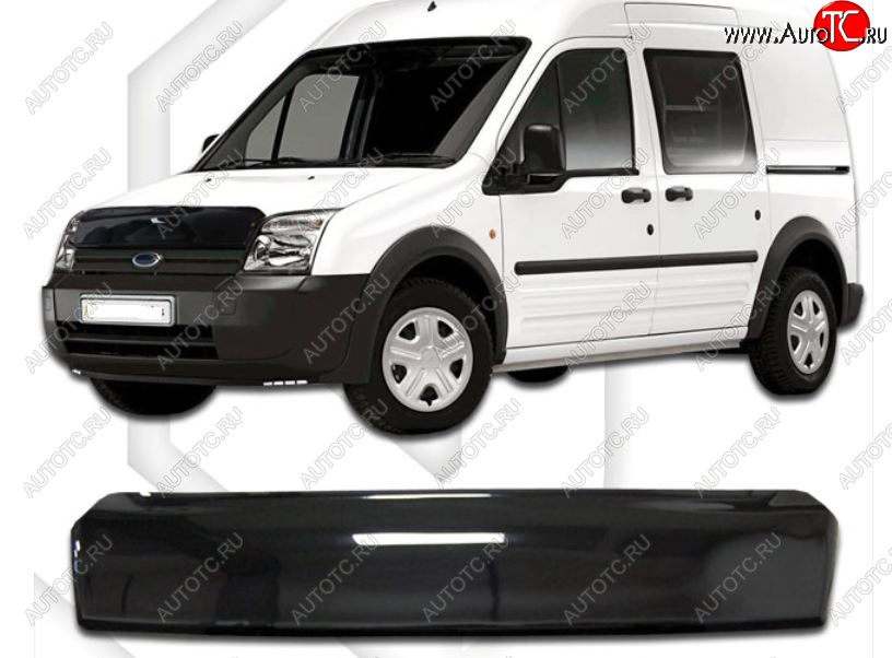 1 999 р. Дефлектор капота CA-Plastiс Ford Tourneo Connect 1 дорестайлинг (2002-2007) (Classic черный, Без надписи)  с доставкой в г. Воронеж