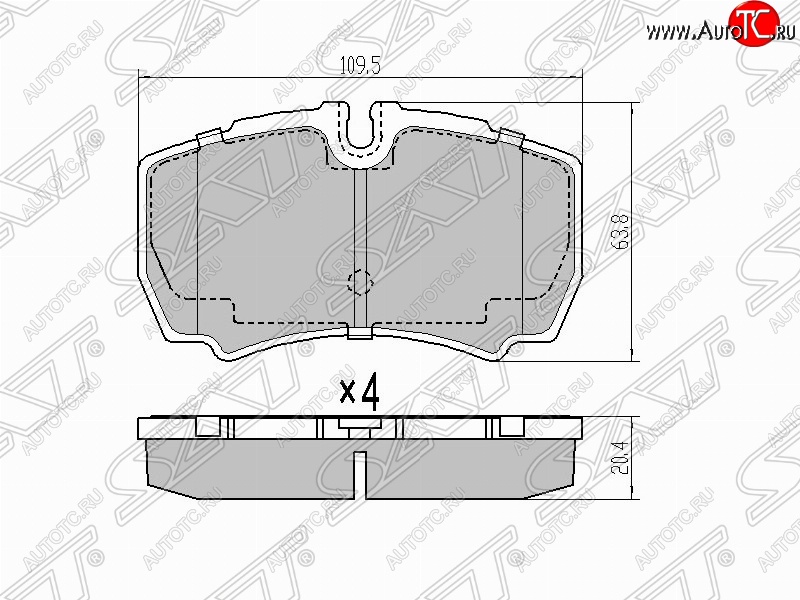 1 299 р. Колодки тормозные задние SAT Ford Transit цельнометаллический фургон (2006-2014)  с доставкой в г. Воронеж