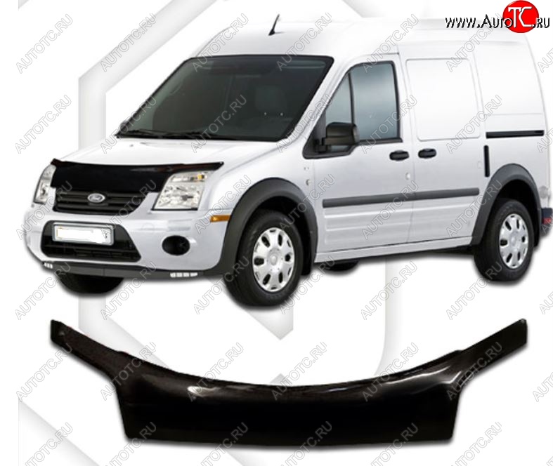 2 399 р. Дефлектор капота CA-Plastiс exclusive  Ford Transit Connect (2002-2009) (Classic черный, Без надписи)  с доставкой в г. Воронеж