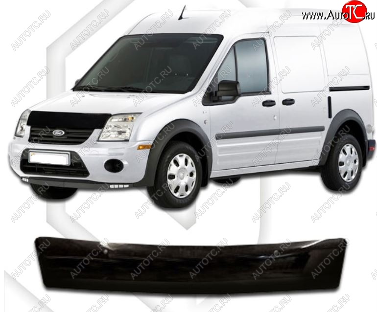 1 899 р. Дефлектор капота CA-Plastiс  Ford Transit Connect (2002-2009) (Classic черный, Без надписи)  с доставкой в г. Воронеж