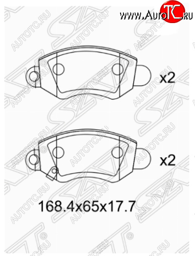 1 329 р. Комплект передних тормозных колодок SAT  Ford Transit (2000-2006) цельнометаллический фургон дорестайлинг  с доставкой в г. Воронеж