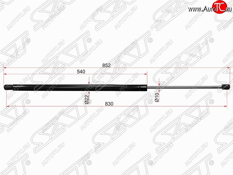 849 р. Газовый упор крышки багажника SAT (LH=RH, для холодных климатических зон) Ford Transit цельнометаллический фургон (2006-2014)  с доставкой в г. Воронеж