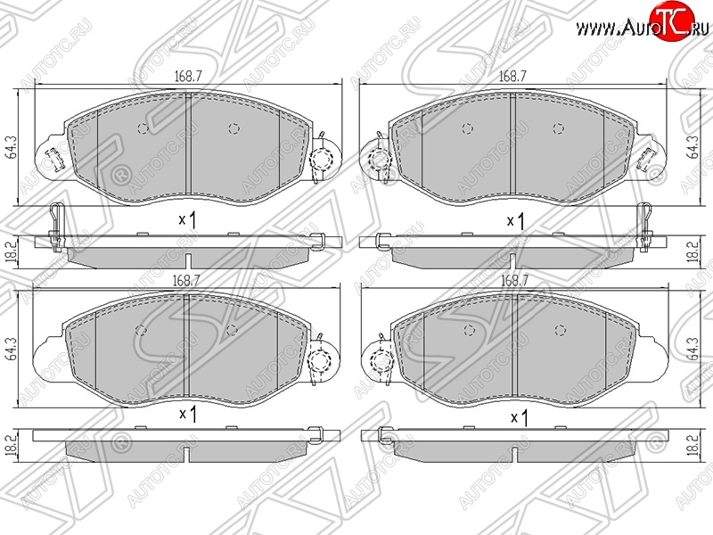 1 679 р. Колодки тормозные SAT (передние)  Ford Transit (2000-2006) цельнометаллический фургон дорестайлинг  с доставкой в г. Воронеж