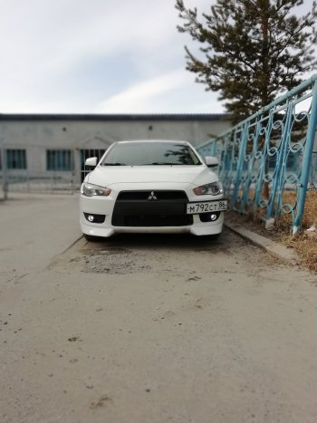 2 899 р. Клыки Evo на передний бампер автомобиля Mitsubishi Lancer 10 CY седан дорестайлинг (2007-2010) (Неокрашенные)  с доставкой в г. Воронеж. Увеличить фотографию 7