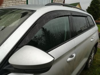 2 199 р. Дефлектора окон CA-Plastiс Skoda Kodiaq NU7 дорестайлинг (2017-2021) (Classic полупрозрачный , Без надписи)  с доставкой в г. Воронеж. Увеличить фотографию 2