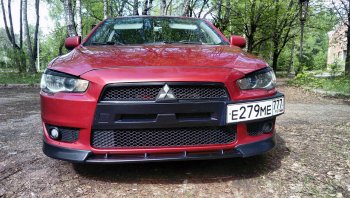899 р. Вставка переднего бампера (зубатка) Evo Mitsubishi Lancer 10 CY седан дорестайлинг (2007-2010) (Неокрашенная)  с доставкой в г. Воронеж. Увеличить фотографию 7